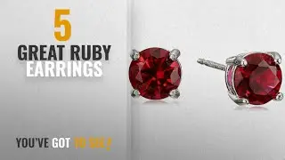 10 Best Ruby Earrings [2018]: Sterling Silver Created Ruby Round July Birthstone Stud Earrings
