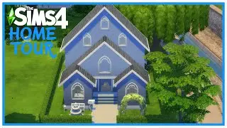 Blue House Tour | The Sims 4 Base Game + Cottage Living | No CC or MODS #thesims4 #sims #sims4