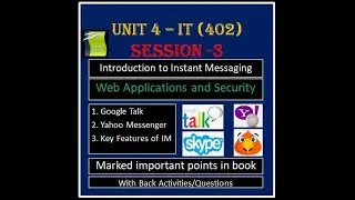 Class 10 - IT 402 | Unit  4 Web Application and Security | Instant Messaging | From Book | Session 3