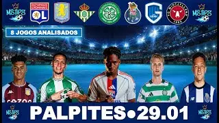 PALPITES DE HOJE | Europa League | 8 Jogos Analisados | 29 01 2026 | MS Tips