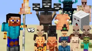 Minecraft Mobs vs Spear Steve! | Epic Battle Showdown (Custom Mod Fight)