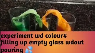 experiment wd water&tissue paper#combining 2colors🎨#fillingup an empty glass wd water wdout pouring💦