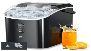 Nugget Ice Maker Countertop 33LBS 24H Self Cleaning Portable Pebble Ice Machine with Soft