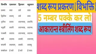 Sanskrit Grammar Shabd Roop 🔥 | आकारान्त स्त्रीलिंग शब्द रूप | Lata, Bala Complete Explanation