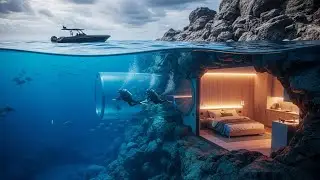 He Built a SECRET HOUSE Inside an UNDERWATER CAVE 🌊 | Open Sea Survival ASMR