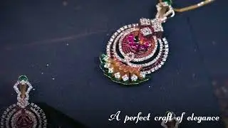 Multi Colour Diamond and Precious Stone Studded Pendant Set | P.C. Chandra Jewellers