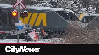 Snowplow crashes into Via Rail train en route to Ottawa