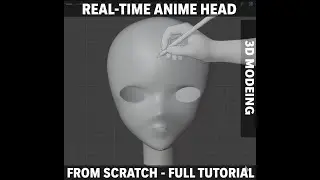 Making an Anime Character Head (Real-Time Modeling) - 3D Art Progress