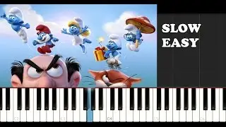 Smurfs: The Lost Village - To The Village (SLOW EASY PIANO TUTORIAL)
