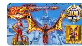 100 KILLS! Red Suit Girl & Glacier M416 Gameplay 🤯Epic Match with Dragon & New Skins! In PUBGMOBILE 