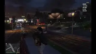Grand Theft Auto V micheal play guitar on bus