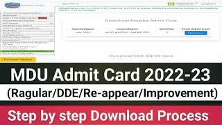 mdu admit card 2022 || mdu admit card kaise nikale || mdu exam news ||
