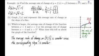 Business Calculus - Average Rate of Change and Concavity