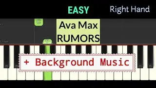 Ava Max - RUMORS - piano tutorial one hand