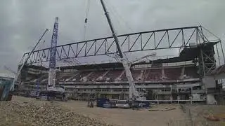 West Ham - Upton Park Stadium Truss Removal