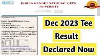 Ignou December 2023 Tee Result | Mister Ignou #ignou #admission #result #tee #december #misterignou