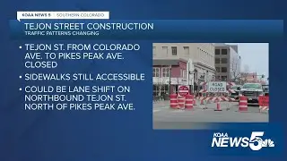 Traffic pattern shifts on Tejon Street in Colorado Springs start Monday