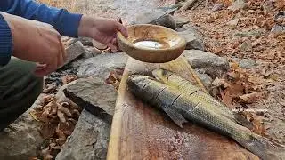 cooking fish in mud | Stuffed Fish in Mud and Fire | Outdoor Cooking