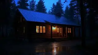 Forest Cabin Heavy Rain and Thunder | Relax, Sleep, Focus Ambience