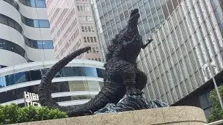 Godzilla statue in Godzilla square Tokyo, Japan