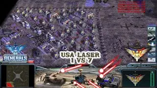 Usa Laser General Gameplay - Command Conquer Generals Zero Hour 1 vs 5 HARD (4Cross)