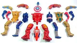 ASSEMBLE SUPERHERO TOYS..HULK BUSTER vs CAPTAIN AMERICA vs THANOS ARMOR vs SPIDERMAN MILES MORALES..