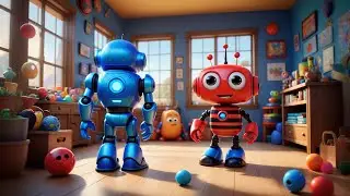 Six Toy Robots Count and Play | Fun Counting Song for Kids | Baby Songs and Preschool Learning
