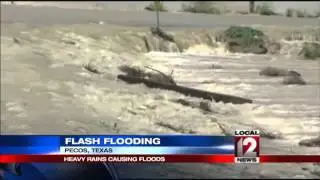 Heavy rains causing flash floods in Pecos, T