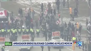Canada border blockade eases, protesters still block bridge