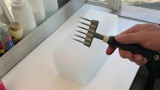How To Cut a 10 LBS Block of Ice