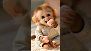 Baby Monkey Eating Strawberry Mochi Is Pure Happiness 🐒🍓😍 This Cute Baby Monkey Love