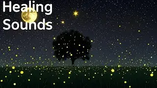 AI-created video&&music-Crescent Moon Night ,Fireflies,Twinkling Stars for Deep Sleep