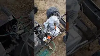 Dirt Bike Engine In Lawnmower! #lawnmower #racingtractor #lawntractors #revvingengines