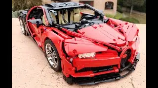 Red-black Bugatti Chiron [Lego 42083 mod]