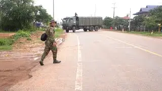 Cambodian military vehicles near Thai border area on third day of conflict