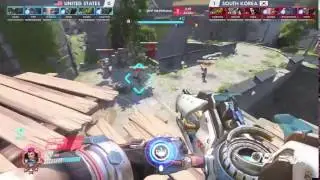 [Overwatch Worldcup] Insane Korea Zarya's ult at EichenWalde / 갓준바의 아이헨발데 미친궁각