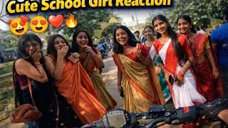 Saraswati Puja🙏 Cute College Girls😍 Reaction KTM Duke 390🔥👀 @sulifestyle502 @TheUK07Rider 
