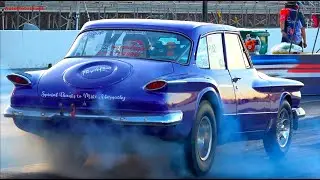Drag Racing Action at World Wide Technology Raceway Nostalgia Pro Street Muscle Cars