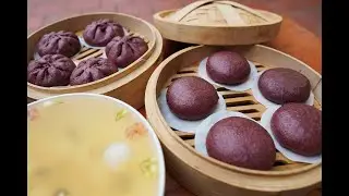 Healthy Brown Rice Bao Buns with Beef & Corn - Enjoyed with Lychee Jasmine Iced Tea