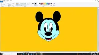 Mickey Mouse Drawing in MS Paint | MS Paint cartoon drawing
