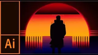 HOW TO ILLUSTRATE Drowning SUN | ANIME | Adobe Illustrator | SpeedART 2021
