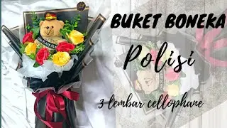 cara membuat buket boneka profesi polisi simpel dan mudah