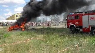 OSP Izbica Kuj.-Pokaz gaszenia samochodu osobowego oraz ratownictwa drogowego