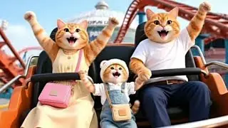 Ginger Kitten Travels to Japan with Mama Cat ✈️ | Emotional Goodbye to Papa Cat 💼 Funny & Cute Story