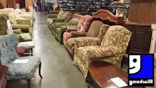 GOODWILL FURNITURE SOFAS COUCHES ARMCHAIRS TABLES HOME DECOR SHOP WITH ME SHOPPING STORE WALKTHROUGH