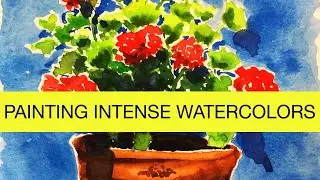 Painting Intense Watercolors | PAINTING WATERCOLOR FLOWERS IN BRIGHT SUNLIGHT 2020