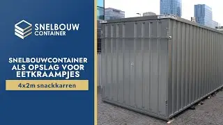 4x2 meter snelbouwcontainer  als opslag voor eetkraampjes, snackkarren