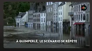 Seconde crue &agrave; Quimperl&eacute;,  la La&iuml;ta d&eacute;borde &agrave; nouveau.