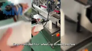 Servo controlled four wheel cap screwing machine