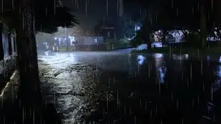 Midnight Rain Ambience on a Wet Street for Deep Relaxation, Sleep, and Anxiety Relief